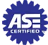 Auto care services, Auto repair shop in Springboro, OH, Springboro Automotive. Blue gear-shaped logo with white text reading ASE CERTIFIED at the center.